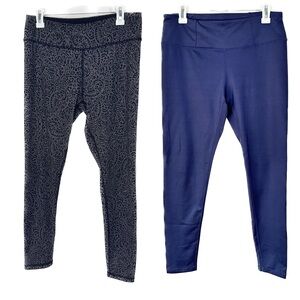Lot of 2 Reversible Marika Grey Leggings Manduka Purple Leggings Yoga Size Large